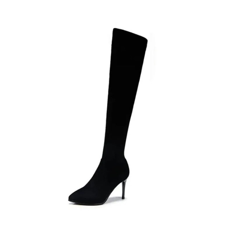 Sock Boot Women - Seksi Kadın Diz Üstü Çizmeler, Sivri