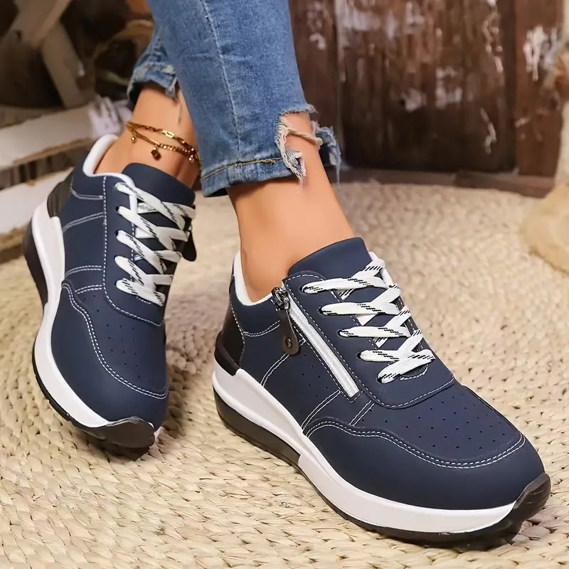 Oxford Lace Up Women - Kadın Yan Fermuarlı Platform Spor Ayakkabı