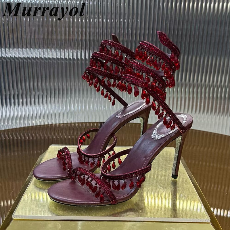 Women'S Shoes Quality - Yılan Derisi Şeklinde Bilek Kayışlı Sandaletler