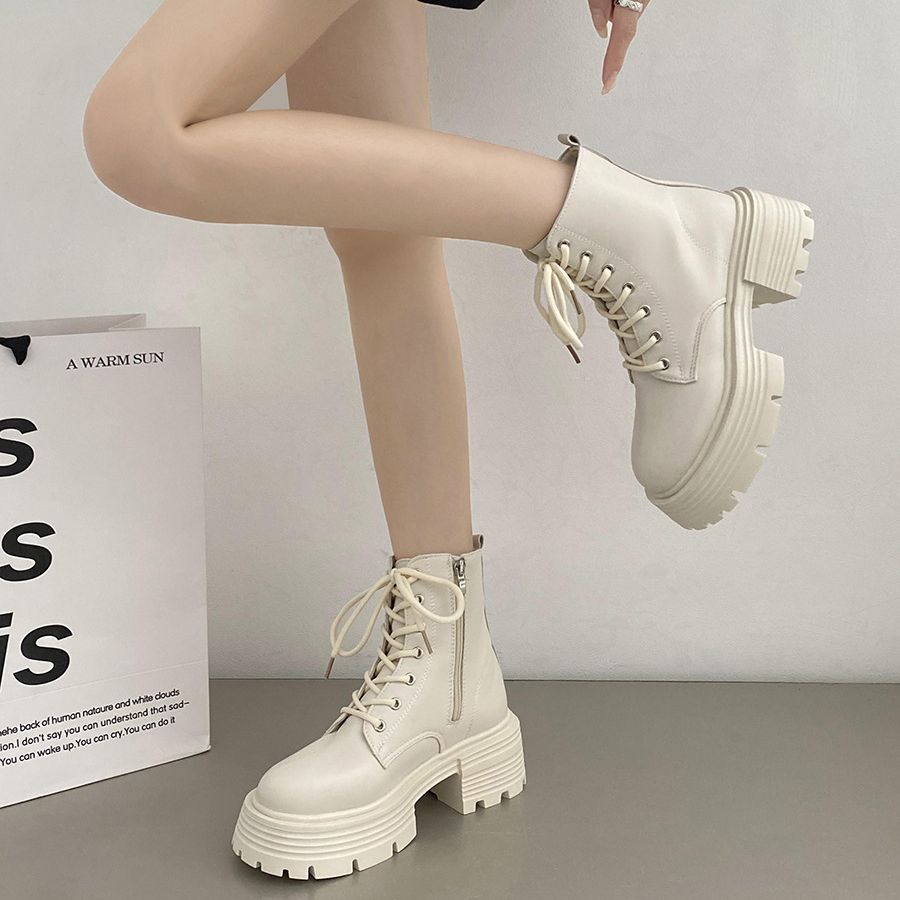 İngiliz tarzı, beyaz, kalın ta - Sock Boot Women incelemesi ve fiyatı