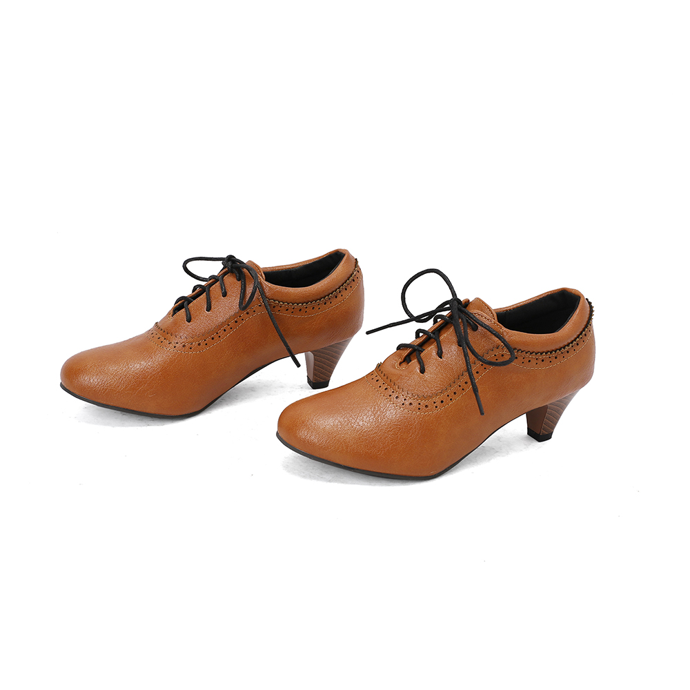 Yeni Nefes Alabilen Kahverengi - Oxford Lace Up Women incelemesi ve fiyatı